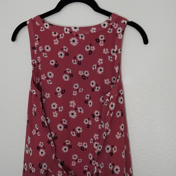 Madewell Maxi Dress Tie Waist Slit Flowy‎ Floral Daisy Sleeveless Pink Mauve XXS - Picture 13 of 14